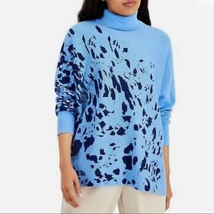 Alfani Splatter Printed Dolman Turtleneck Poncho Knit Plus-Size Sweater - 2X